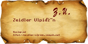 Zeidler Ulpián névjegykártya